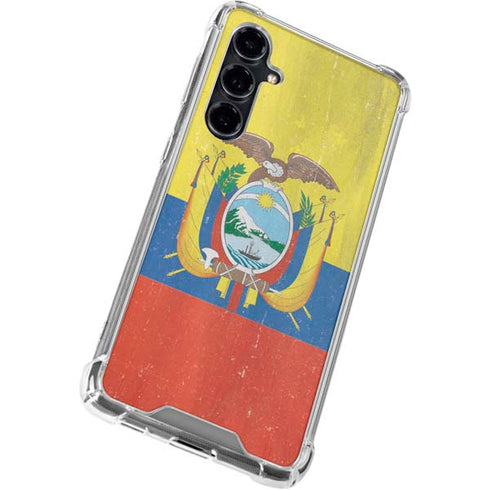 Ecuador Flag Distressed Galaxy S23 FE Clear Case
